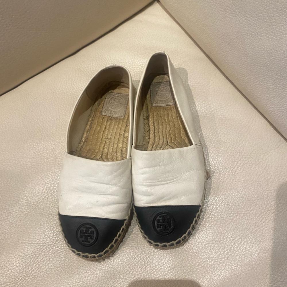 Tory Burch two tone colorblock espadrille flats